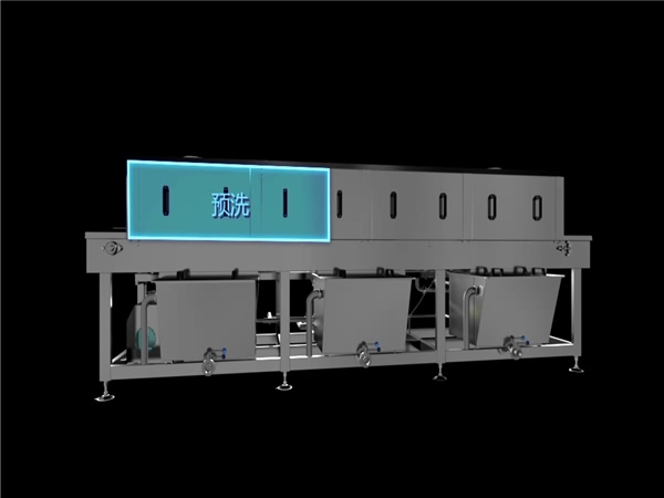 全自动水果食品周转筐清洗机，高压水流周转筐清洗机，清洗效果好